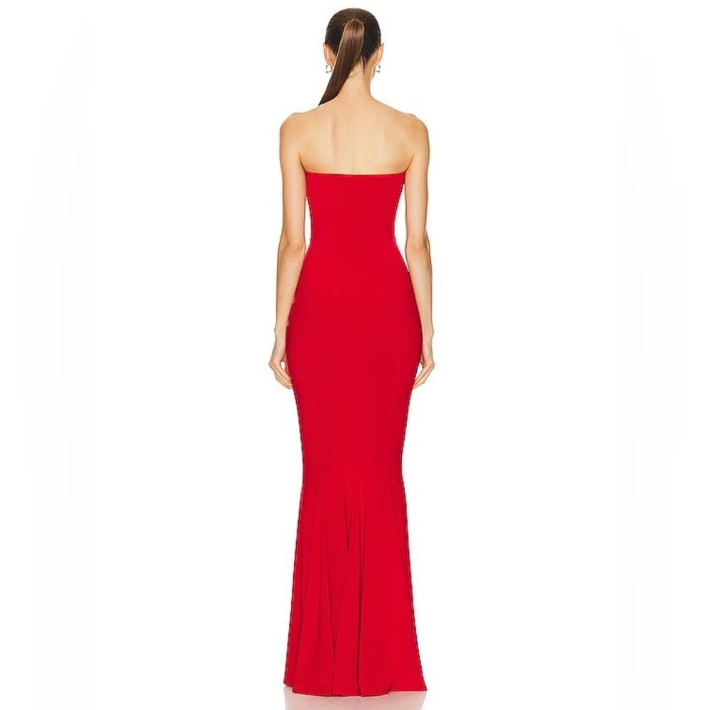 Norma Kamali Strapless Fishtail Gown in Tiger Red, NWT, Size L-40 - Picture 6 of 16